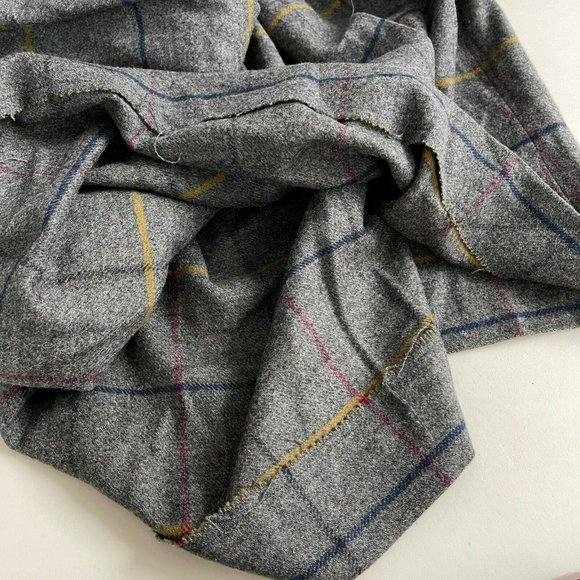 Cashmere A line Full Wool Skirt Vintage Plaid Pleated Grey Size XS Fit and flare - Picture 6 of 6